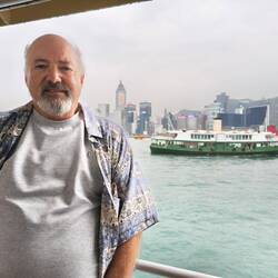 On the iconic Star ferry. No visit to Hong Kong would be complete if I didn't ride the ferry.