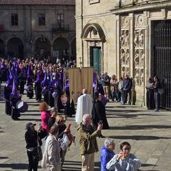 The procession enters from two directions of the square.