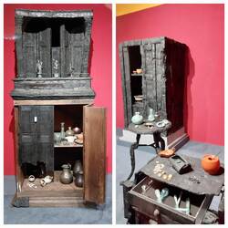 Well preserved wooden furniture and other artefacts