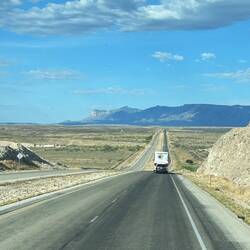 Guadalupe Mountains in the distance in front of us