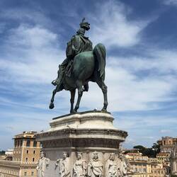 Piazza Venezia. If you look carefully, there is an insouciant seagull underneath the horse's scrotum