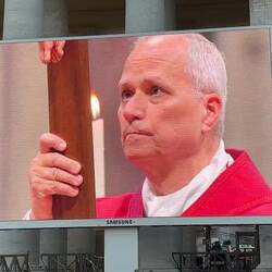 I gasped when the Pope appeared to struggle with the cross. Glad he didn't drop it.