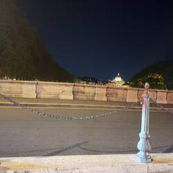 Nighttime view of St Peter's on our wa back from dinner.