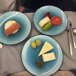 Cheese, fruit and dessert on CX292.