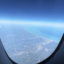 CX292 flew over some snowy mountains and then hit the Adriatic Coast.