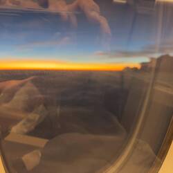 Sunrise as CX292 descended into a foggy Hong Kong Airport.