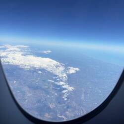 CX292 flew over some snowy mountains and then hit the Adriatic Coast.