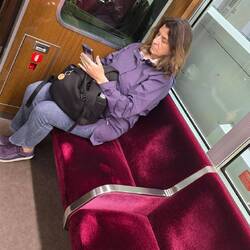 Velour seats on the subway