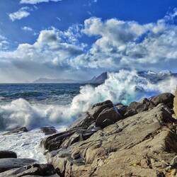 Bei Windstärke 8-10 sind die Wellen ein Genuss...