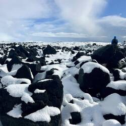 Marcher dans ces interminables champs de lave