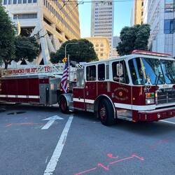 Firefighters on the road
