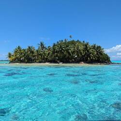 Tau said his uncle lives on this motu (lagoon island)