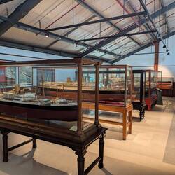 This room had lots of huge and detailed ship models