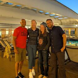 Saying bye to some of my under-70 friends (Alan, Kelly, and Lori)
