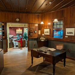 A recreation of a shipping office in the museum