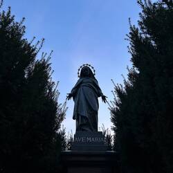 Holy Mary outside of a church