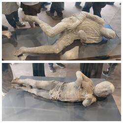 Large Palaestra Exhibition; victims of the eruption (plaster cast moulds)