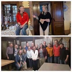 Final evening; our guide, Pete, receiving his cad and tip / The Explore Group