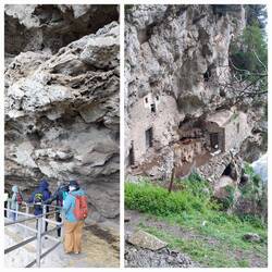 Grotta del Biscotto; it features small houses and Shepherd huts built into the rock