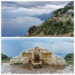 View of the Li Galli islets / Interesting water fountain on the route