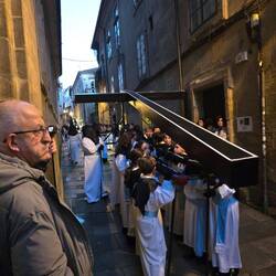 Children from the school carrying the cross.