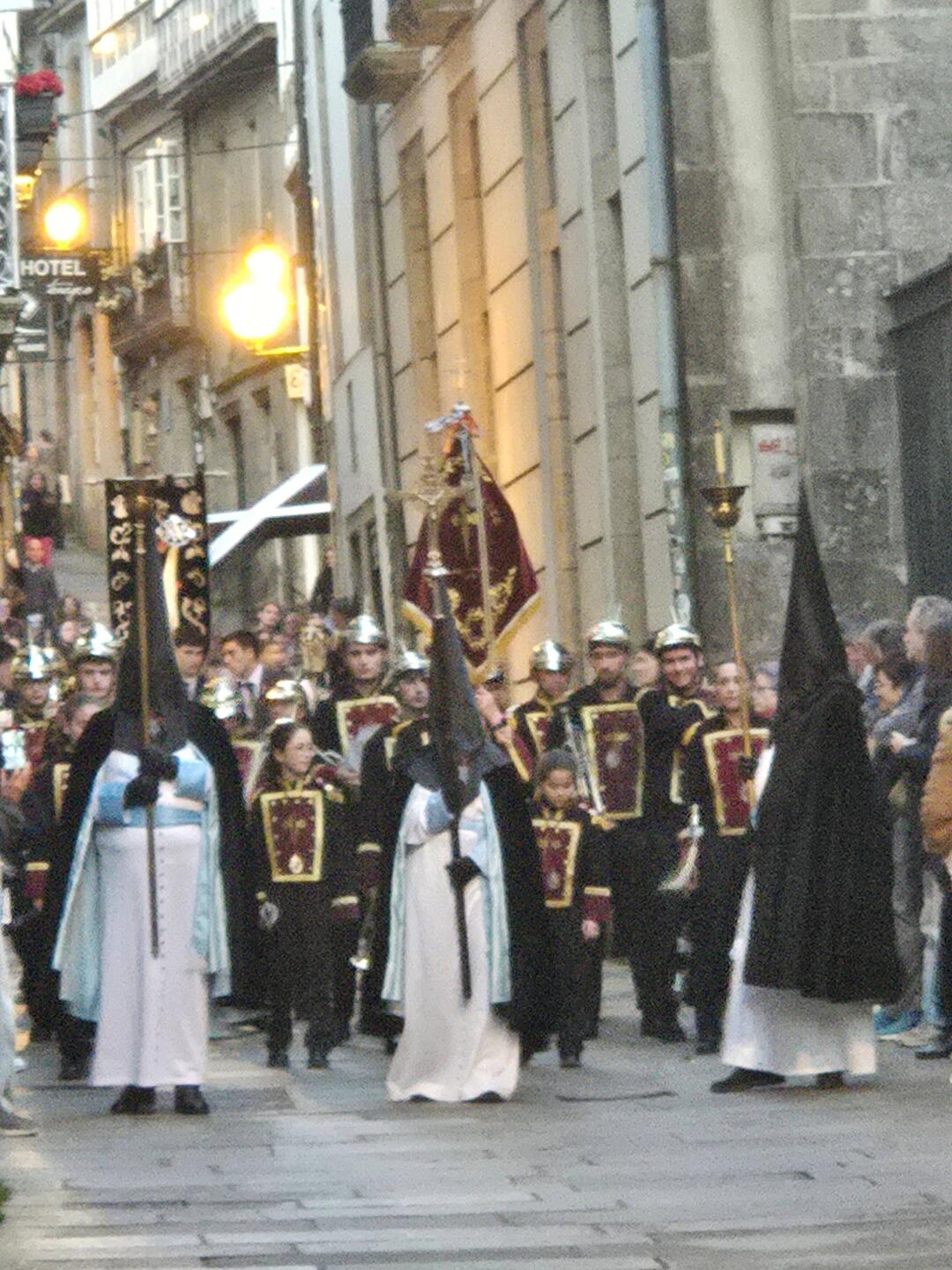 The procession begins.