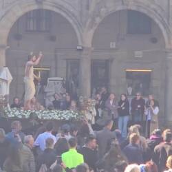 Jesus is moved into place.