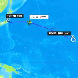 Flight routing as captured on FlightRadar24.