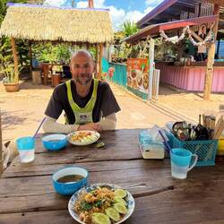 One of the best egg fried rice in an unassuming roadside eatery. She gave us bananas from her garden