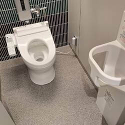 Park your baby while in the bathroom