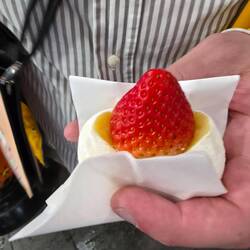 Mochi mit Custard und Erdbeere - überraschend lecker