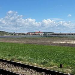 Checkpoint Hrebenne, rechts davon beginnt die Ukraine