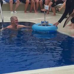 This one floated easily to the end of the pool. Shock.