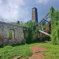 Remains of the Marquis Estate sugar mill from the late 1800s; it produced crystal sugar & rum.