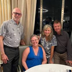 Ending the day at dinner with new friends Kelly & Bill.