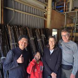 Black bamboo shop. Craftsman and his daughter.