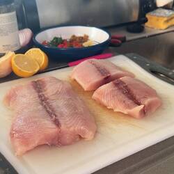 die Filets vom gefangenen Mahi Mahi