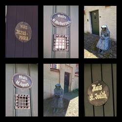 Namensschilder der Häuschen = stets nach Heiligen benannt