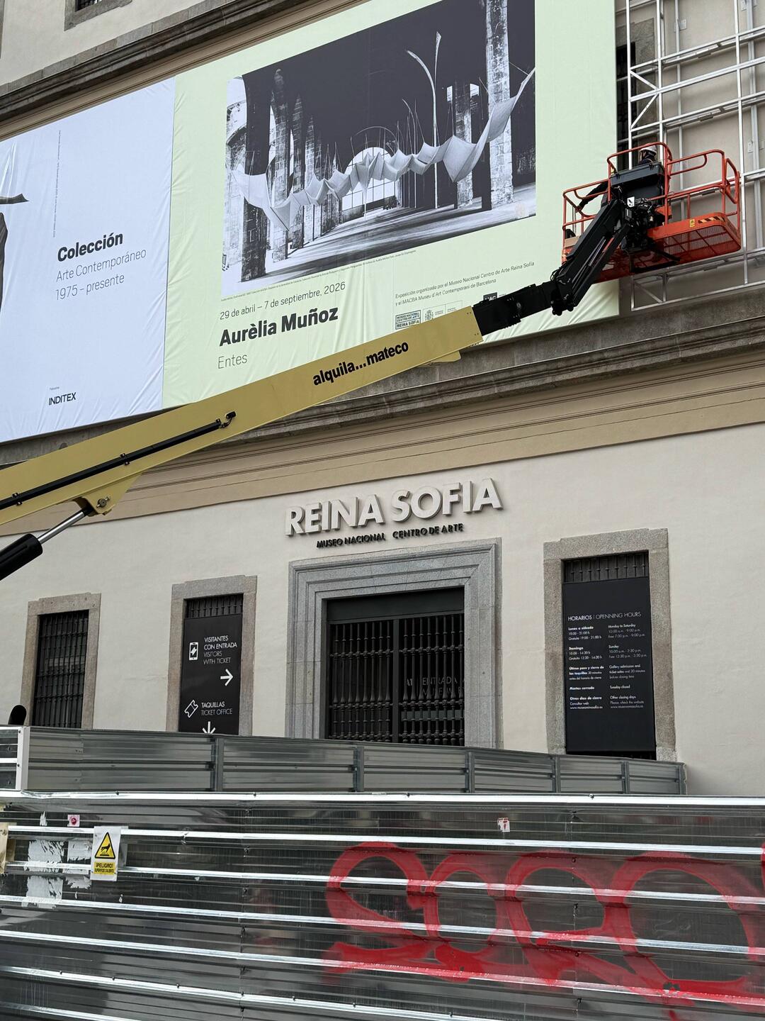 The Reina Sophia is undergoing renovations- note fun exterior glass elevator.