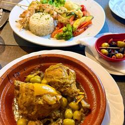 Chicken, lemon and olive tagine