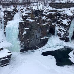 Eisfall im Abiskojokk