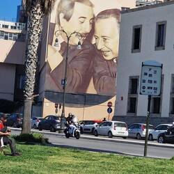 Muurschildering van Giovanni Falcone en Paulo Borssolino