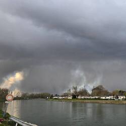 Stormy skies over the River Aa which runs infront of the aire