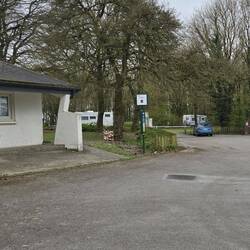 The entrance to the motorhome aire which is next to a campsite