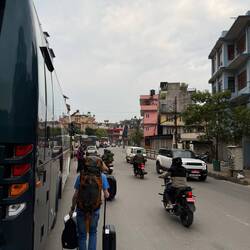 Ankunft am Busbahnhof in Kathmandu