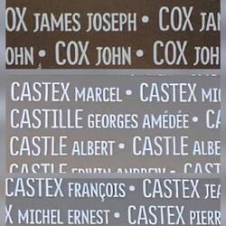 In memory of JR Cox, Georges Amedée Castille, Georges Eugene Castille