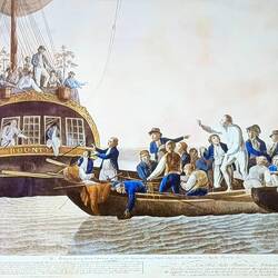 Captain Bligh sent off to "die" at sea in a little boat