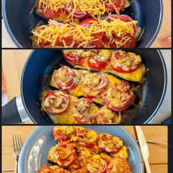 Zum Abendessen gibts Low Carb Pizza, mit Aubergine als Boden