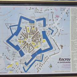 Rocroi is famous for its defensive structure shown in this map