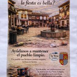 Aufruf zum Sauberhalten des Dorfes. Offensichtlich beachten es alle Bewohner.